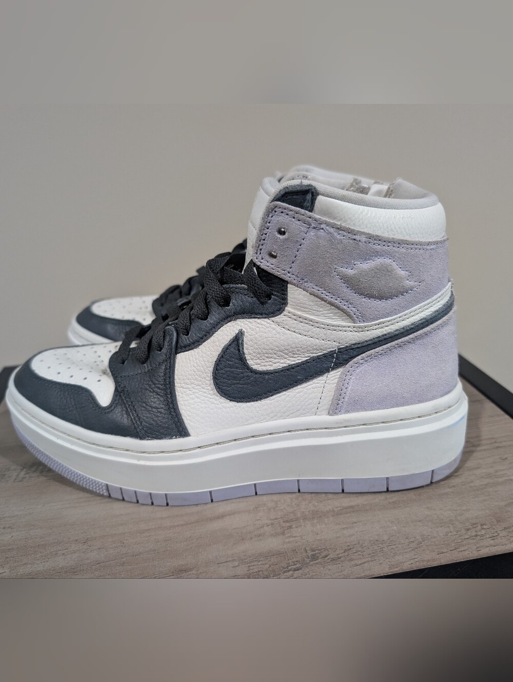 Nike Women's High-Top Platform Sneaker - White, Black & Lavender